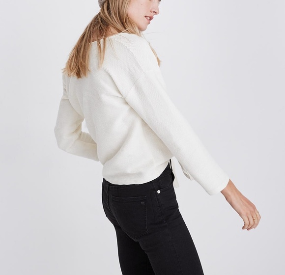 NWT Madewell Plus Long Sleeve Tie Front Top - Picture 2 of 4